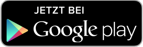 Werbeplakette für Google Play mit dem deutschen Text „Jetzt bei“, was „jetzt bei“ für die Orgel-App bedeutet.